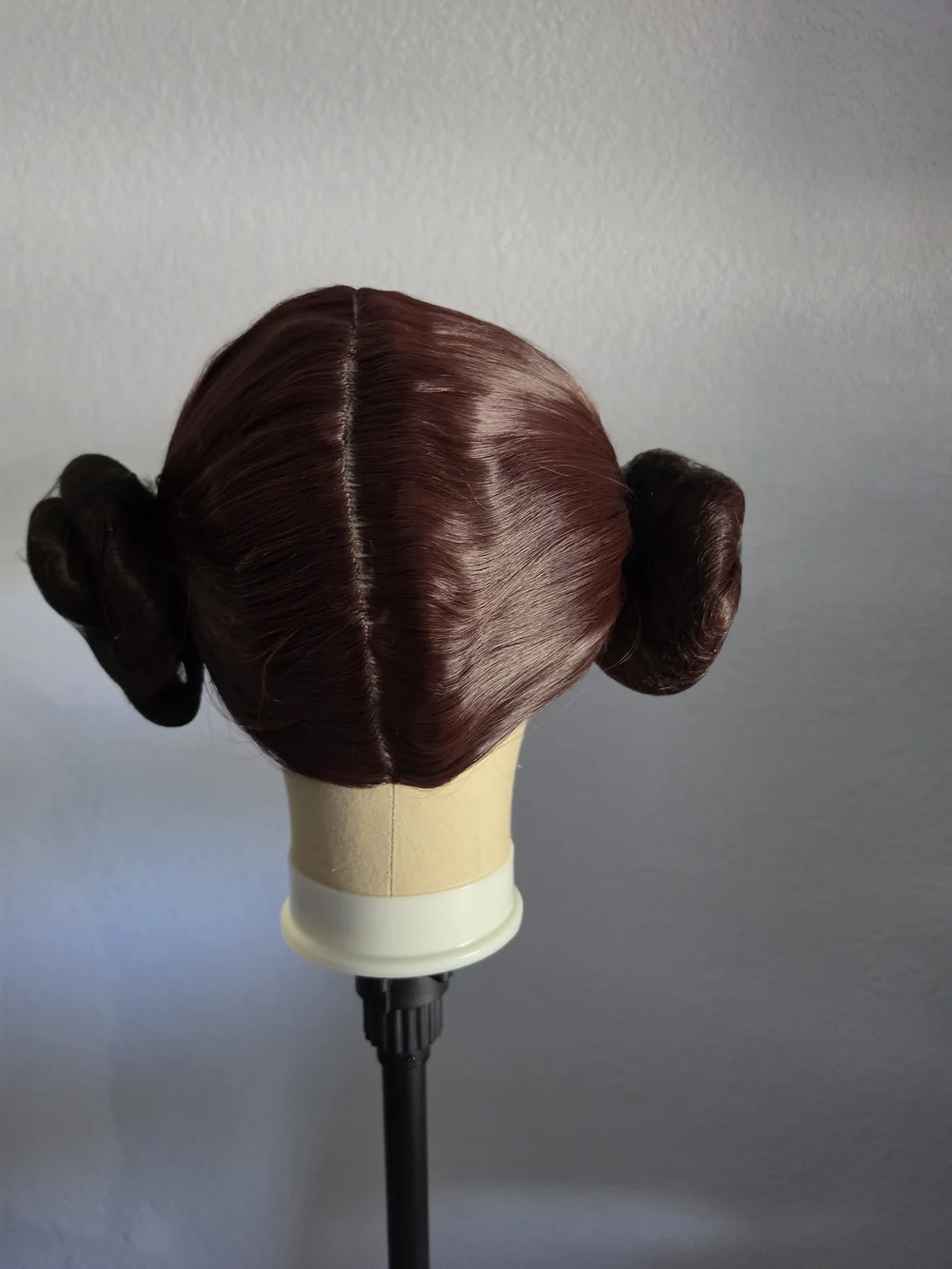 Women Short Dark Brown Wig with Two Buns Princess Cosplay Wig Heat Resistant